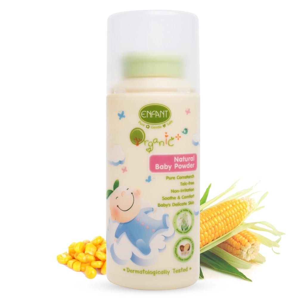 ENFANT Organic Natural Baby Powder (80g) – Pure Cornstarch & Talc-Free