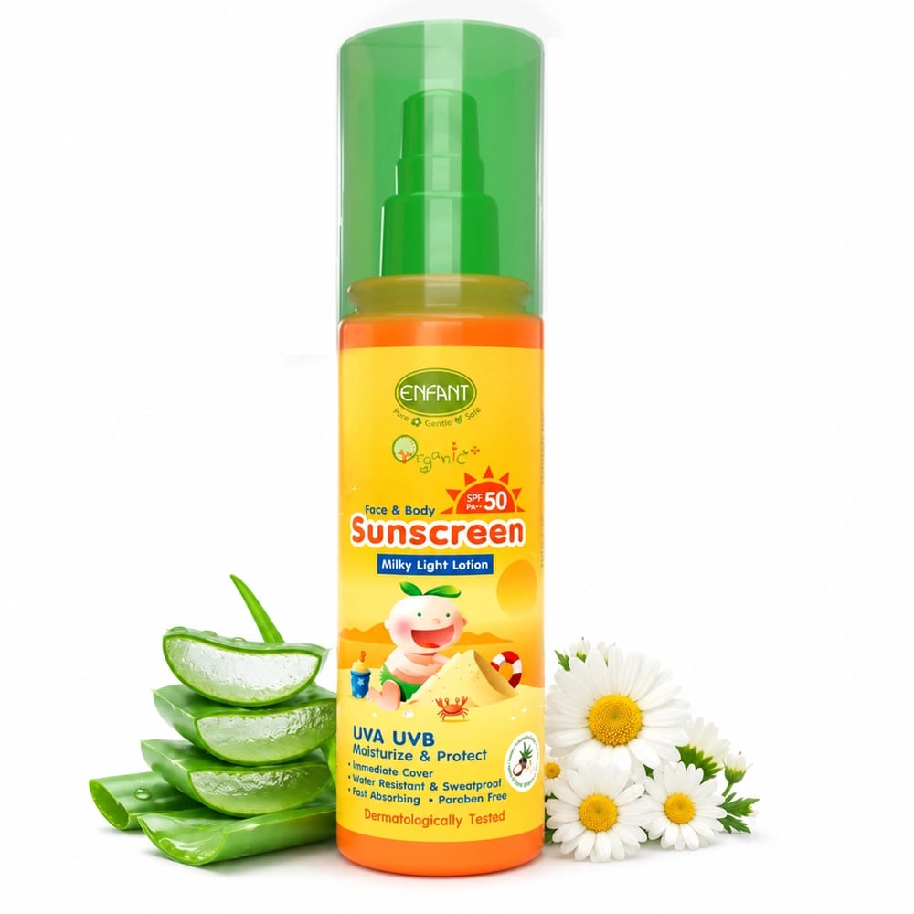 ENFANT Organic Baby Sunscreen Lotion SPF50 PA++++ (70ml) – Face & Body UV Protection