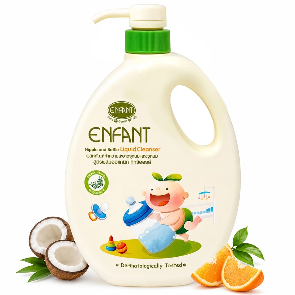 ENFANT Organic Nipple & Bottle Liquid Cleanser – Plant-Based Milk Residue Remover