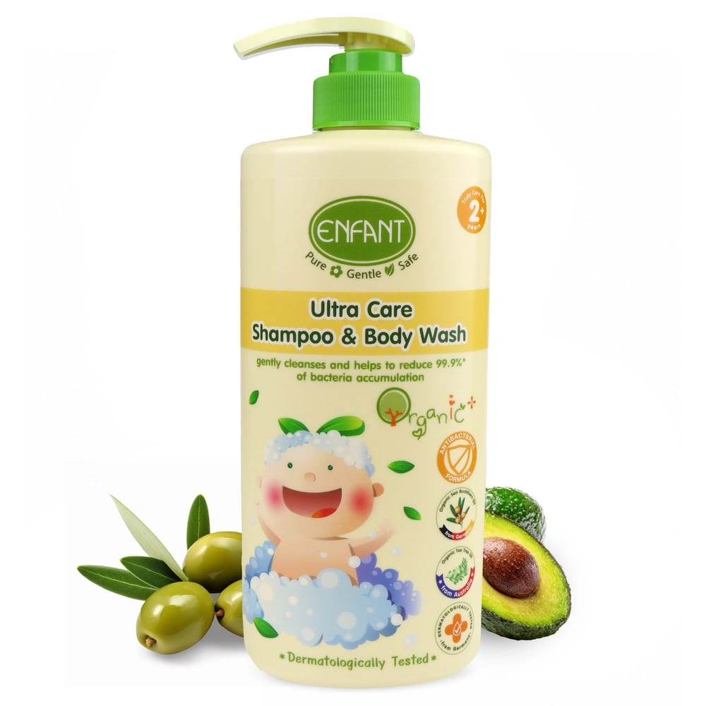 ENFANT Organic Ultra Care Shampoo And Body Wash (500ml) – Tear-Free & Ultra-Gentle Scalp Care