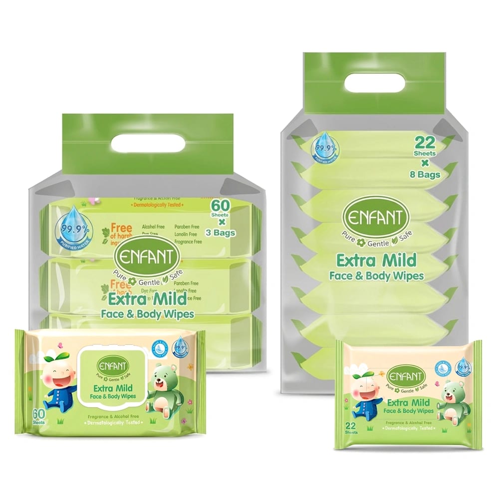ENFANT Organic Extra Mild Baby Wipes – Hypoallergenic for Sensitive Skin