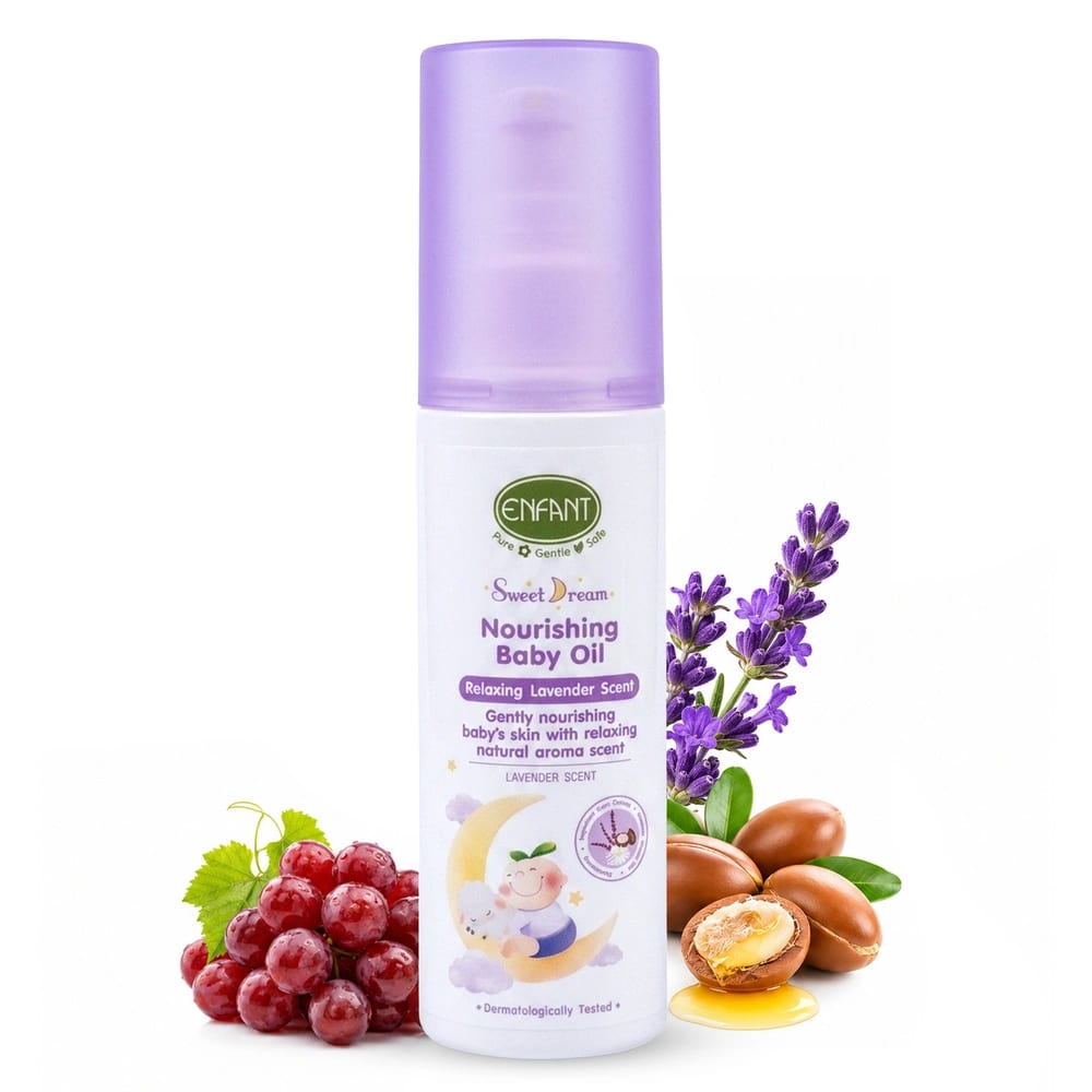 ENFANT Organic Sweet Dreams Baby Massage Oil with Lavender Scent (100ml)