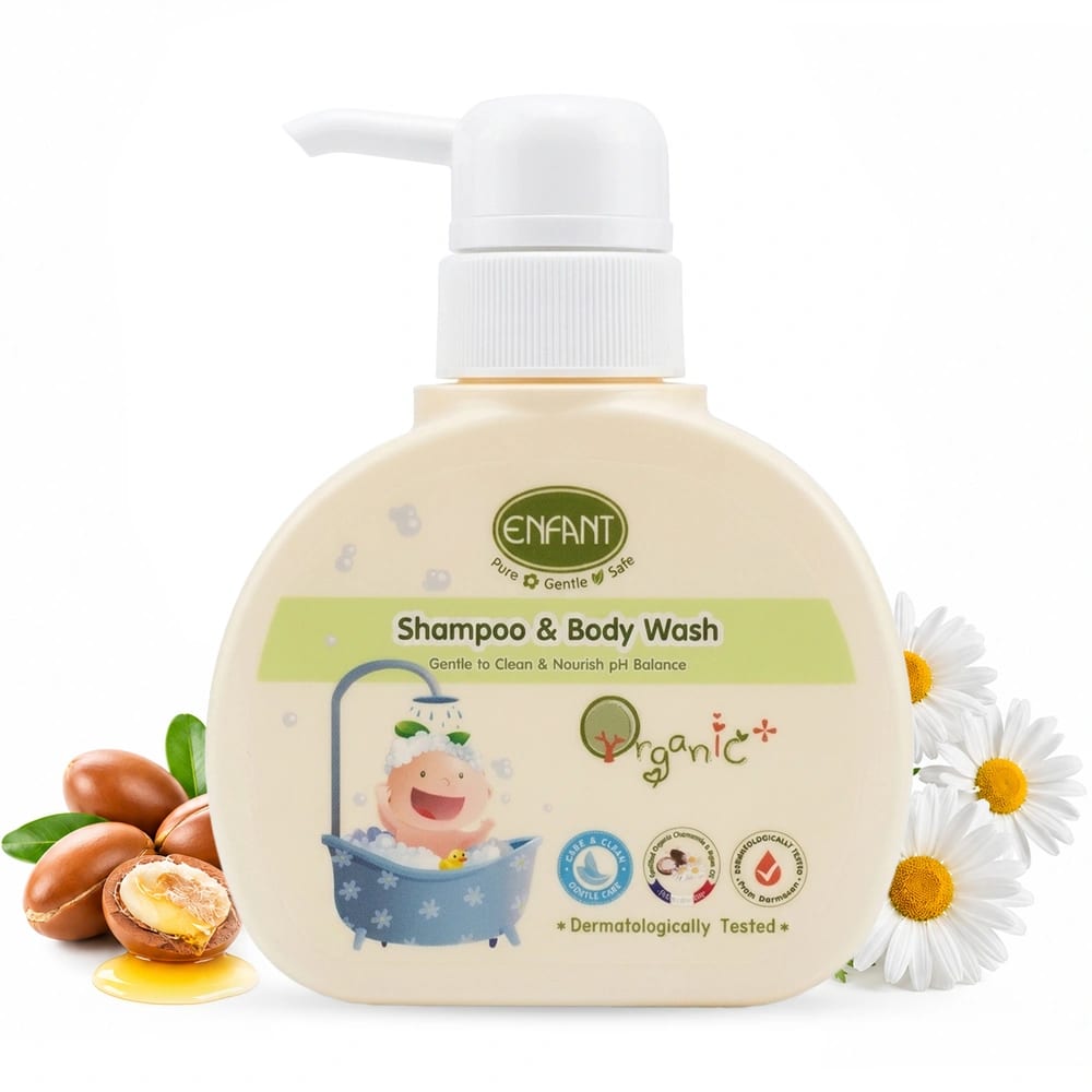 ENFANT Organic 2-in-1 Baby Shampoo & Body Wash (175ml) – Tear-Free Sulfate-Free Formula